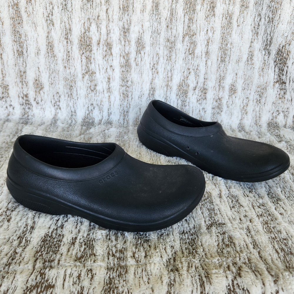 CROCS "On the Clock Slip On" Work Clogs Black Unisex Women's Size 10 Mens Size 8 - Picture 7 of 12